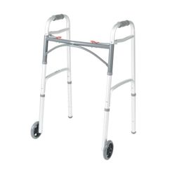 “New”Drive Medical 2 Button   Foldable Lightweight Walker W/wheels(adjustable) 