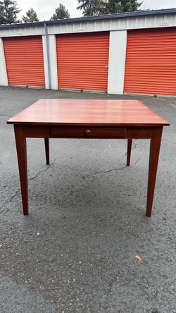Ethan Allen American Impressions Solid Cherry Dining Game Table W/ Leaf