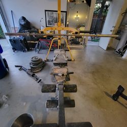 Old Workout Machine. Bar Bell. Weights. Machine. 