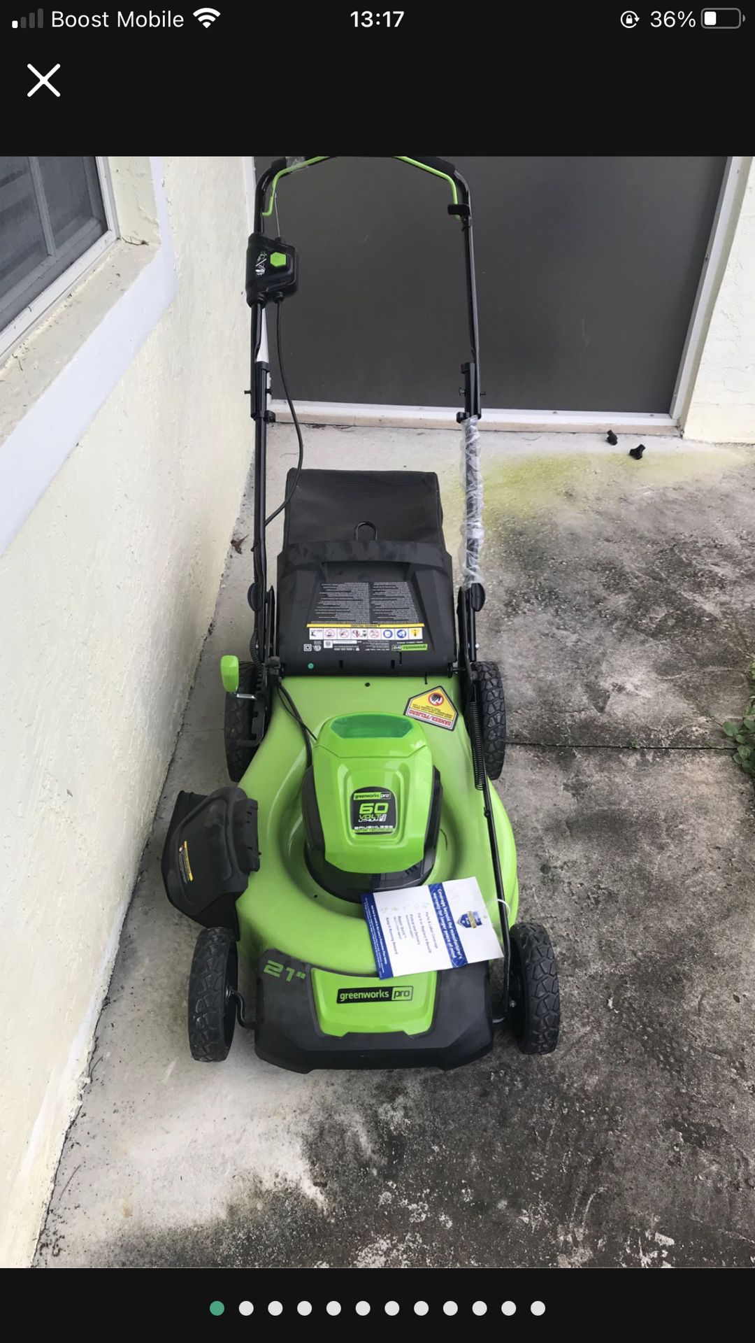 New 21”Greenworks Pro 60 volts lithium Max Electric Mower