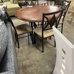Table and four chairs