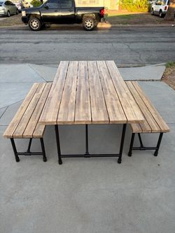 Wood + Metal Patio Set