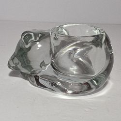 Glass Cat Candle Holder