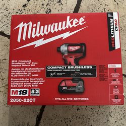 Milwaukee M18 18V Lithium-Ion Brushless Cordless 1/4 in. Impact Driver Kit with (3) 2.0 Ah Batteries, Charger and Hard Case. Firm Price /Precio Fijo .