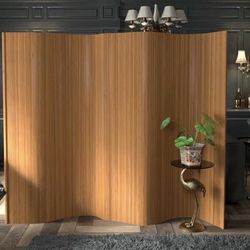 6 feet tall Rich Natural Bamboo Wave Screen Wall Room Divider - New $300