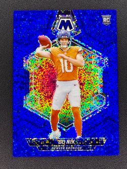 Panini 2024 Mosaic Blue Sparkle Holo Bo Nix Rookie RC #312 Prizm 75/96 Broncos