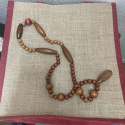 Dark And Light Wood Bead Necklace