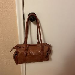 AURIELLE genuine Leather Cognac Brown  Saddle BAG 