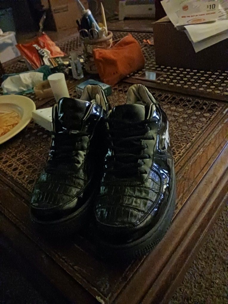 Slick Exotica The One Mens 8 Sneakers Crocodile Leather Casual Shoes Excellent