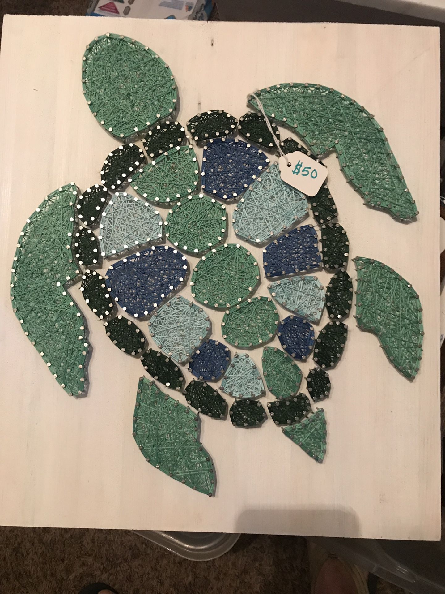 Sea turtle string art