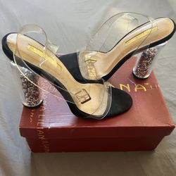 Clear Strap Crystal Heels 