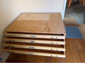 Wood Flat file on locking rolling casters