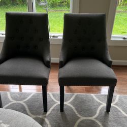 2 Upholstered Dining Chairs 