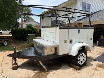 Custom Utility Trailer w/ Service Body, Ladder Rack & Locking Tool Compartments