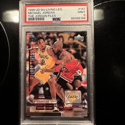 Upper Deck Michael Jordan vs Kobe Bryant - The Jordan Files Living Legend - RARE ICONIC CARD - Bulls Jersey 23 Collectibles - PSA 9 MINT 💎