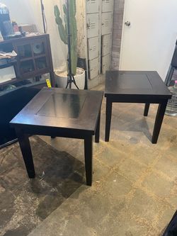 Pair of Dark Wood End Tables side tables