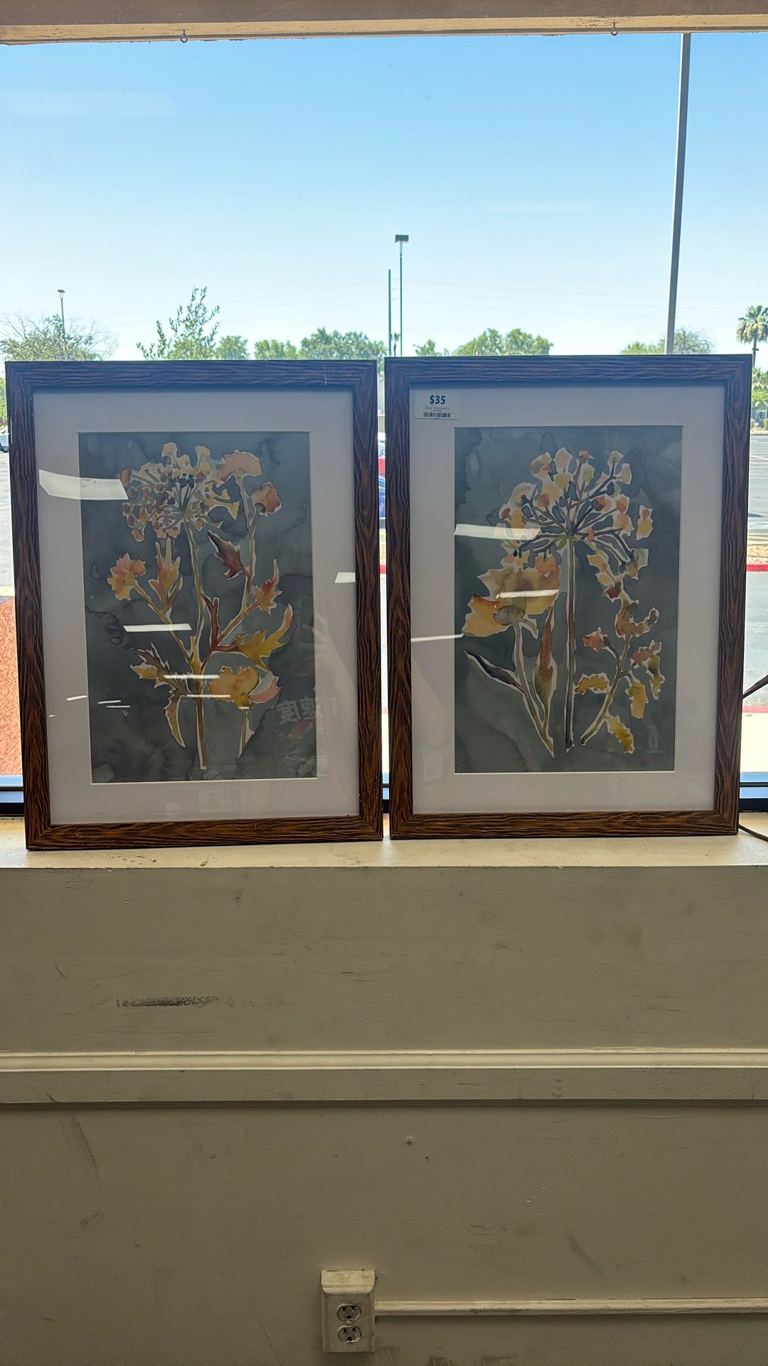 ‘Collected Florals I’ - 2-Piece Picture Frame Painting Print Set