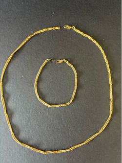 14k gold plated necklace & braclet