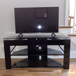 Black Glass TV Stand 