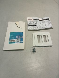 TENZA 1-Gang Decorator/Rocker Screwless Wall Plate Gloss White 4-Pack + 2 Spares
