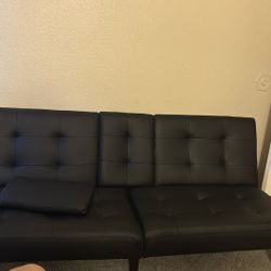 Black Leather Futon