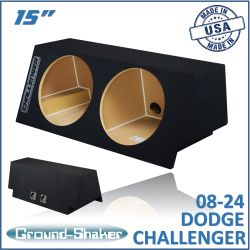 black 15" dual sealed sub box, fits 08-23 dodge challenger