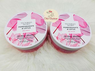 NWT VICTORIA'S SECRET POMEGRANATE & LOTUS BALANCE  24-Hour Moisture WHIPPED BODY BUTTER WITH SHEA BUTTER C 255 g/9 oz  2 bottles bundle.  Brand new!  