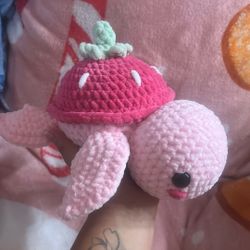 Crocheted Handmade Strawberry Turtle 