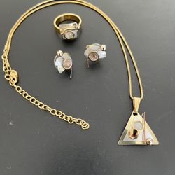 Jewelry by Christophe Poly:  Necklace, Earrings and Ring
