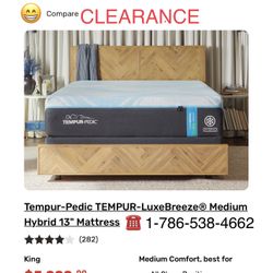 King Queen Size Tempurpedic ProAdapt,  ProBreeze,  LuxeBreeze Mattress  Pro Breeze /Luxe Adapt /Pro Adapt /Adapt /cloud /Tempur pedic contour Supreme 