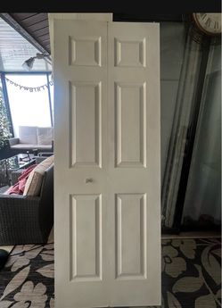 White 6-Panel Bifold Closet Door