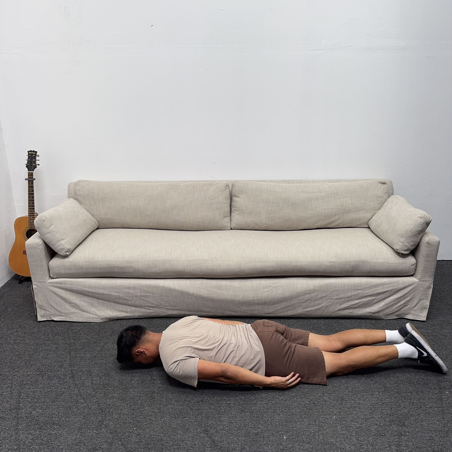 Restoration Hardware | BELGIAN Slipcovered Bench Seat Sofa - 9 Ft Long - Can Deliver *Rare Find*