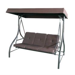Canopy Patio Swing Bench - Brown