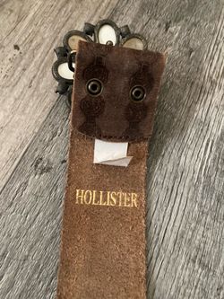 Hollister Brown Suede Belt with Decorative Buckle