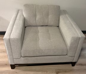 Modern Light Gray Tufted Accent Chair