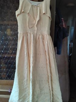 Pale yellow eyelet dress