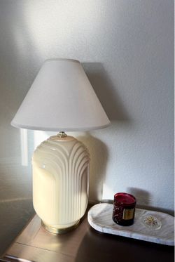 Vintage Art Deco Cream Glass Lamps