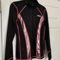 FILA BLACK W/ PINK & METALLIC JOGGING JACKET