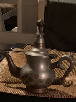 Antique African Tuareg pewter tea pot Mauritania