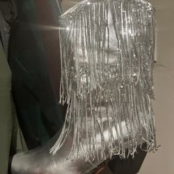 Sequin Fringe Boots 
