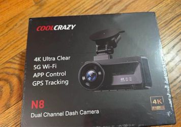 Brand new COOLCRAZY Dash Cam Front Rear - 4K STARVIS Sensor Dashcam,Free 64GB Card, Built-in 5G WiFi/GPS, Dual Dash Camera for Cars with 3" IPS Screen
