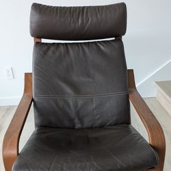 Armchair With Leather Cushion Ikea Poang