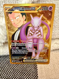 Team Rocket's Mewtwo ex 240/182 Gold Secret Hyper Rare Destined Rivals