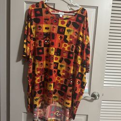 LuLaRoe Irma Tee Size 2XL Womens Disney Incredibles Multicolor Print Blouse Top NWT