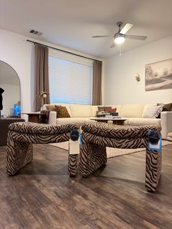 *VIRAL* HomeGoods Zebra Ottomans (selling as a pair)