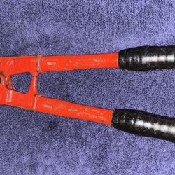 Vintage Hand Tool SEARS 14" Bolt Cutters Snips Cushioned Handles In Great Working Condition 