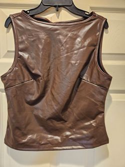 NWT SHEIN Large Brown Faux Leather Tank