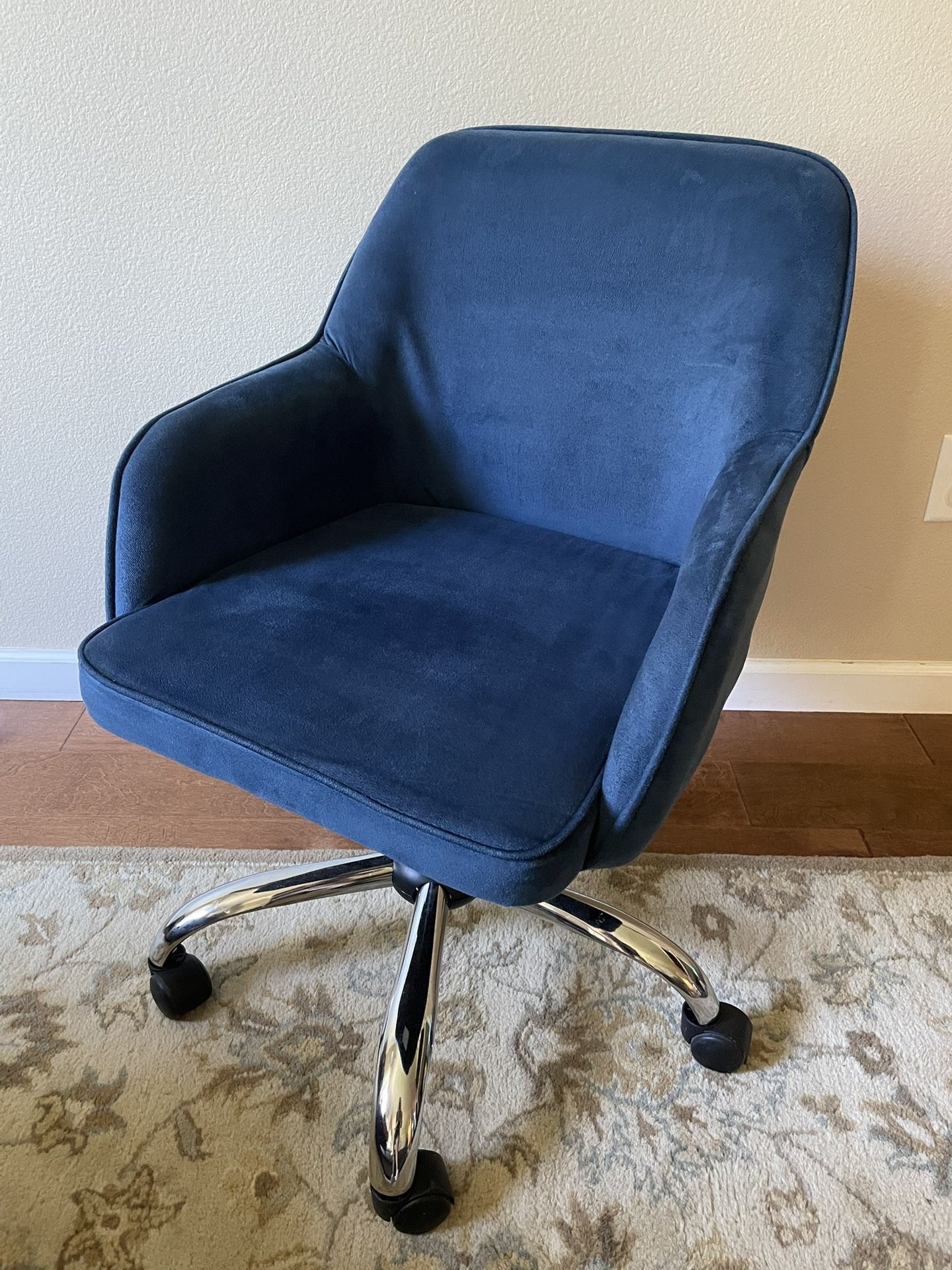 Blue Velvet Office Chair