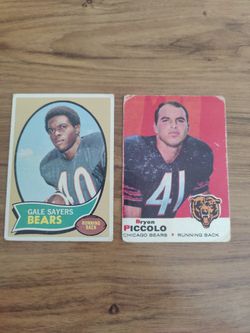 Gale Sayers And Bryon Piccolo Football Cards