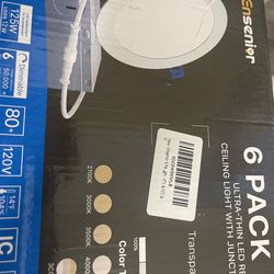 Ensenior 6 Pack 6 Inch LED Recessed Light, Dimmable, 2700K-5000K 5CCT, 1200LM High Brightness, 12W 120V, Damp Rated, ERL-